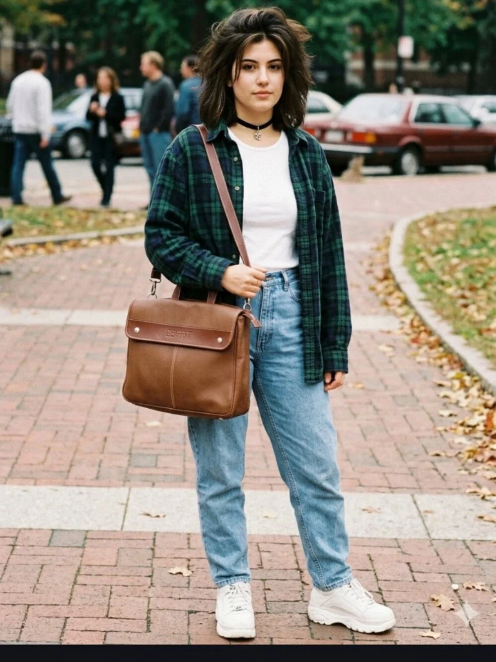 Vintage 90s Esprit Brown Laptop Bag with Shoulder Strap